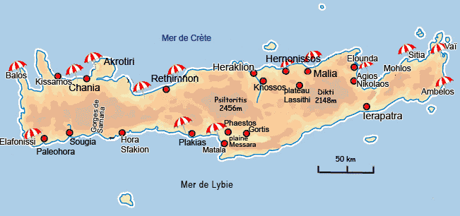 Crète Cartes Et Informations Pratiques De Voyage