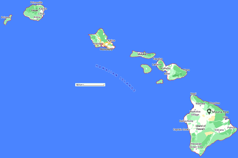 carte des iles hawaii