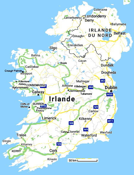 Voyage Irlande informations guide cartes vacances visites