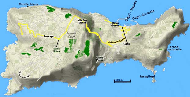 carte de l'ile de Capri 