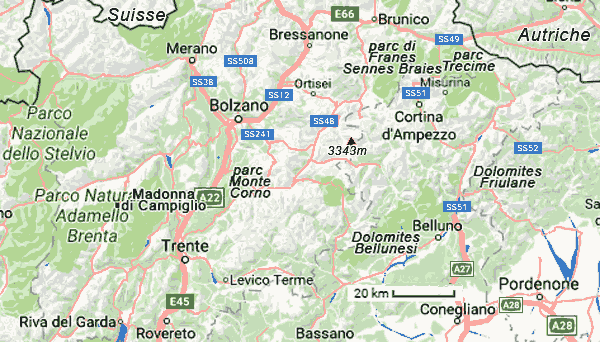 carte routiere dolomites Italie les Dolomites sud Tyrol informations cartes