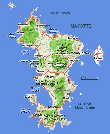 Carte Mayotte 